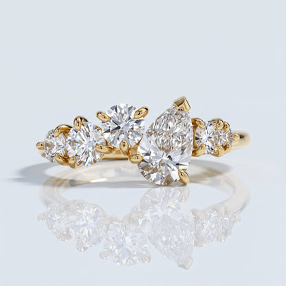Marquise Swirl Solitaire Engagement Ring – 1 CT Lab Grown Diamond