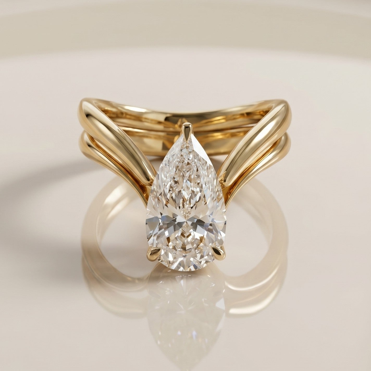 1.0 CT Round Solitaire Moissanite Diamond Bridal Ring Set