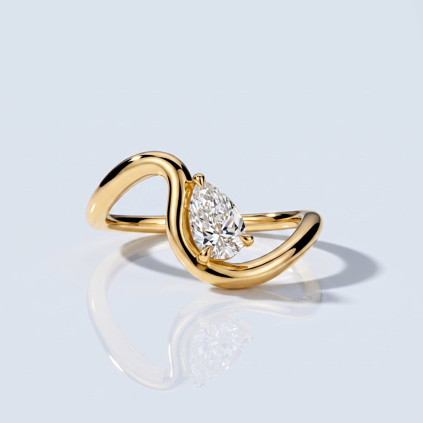 Marquise Swirl Solitaire Engagement Ring – 1 CT Lab Grown Diamond