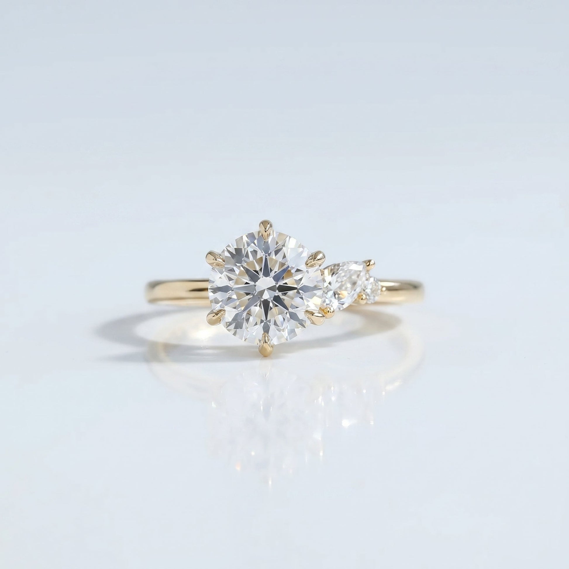 Marquise Swirl Solitaire Engagement Ring – 1 CT Lab Grown Diamond