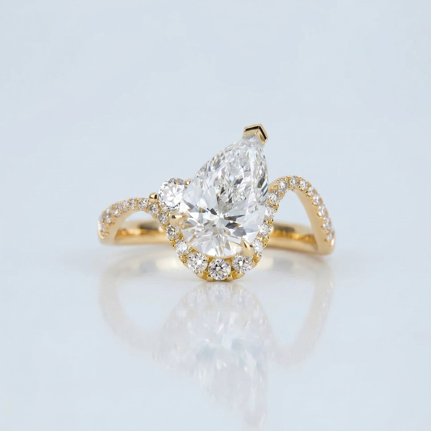 Marquise Swirl Solitaire Engagement Ring – 1 CT Lab Grown Diamond