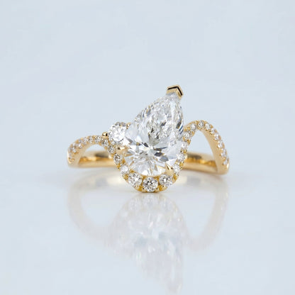 Marquise Swirl Solitaire Engagement Ring – 1 CT Lab Grown Diamond