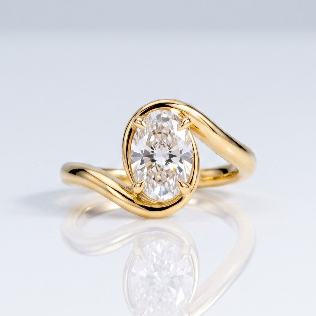 Marquise Swirl Solitaire Engagement Ring – 1 CT Lab Grown Diamond