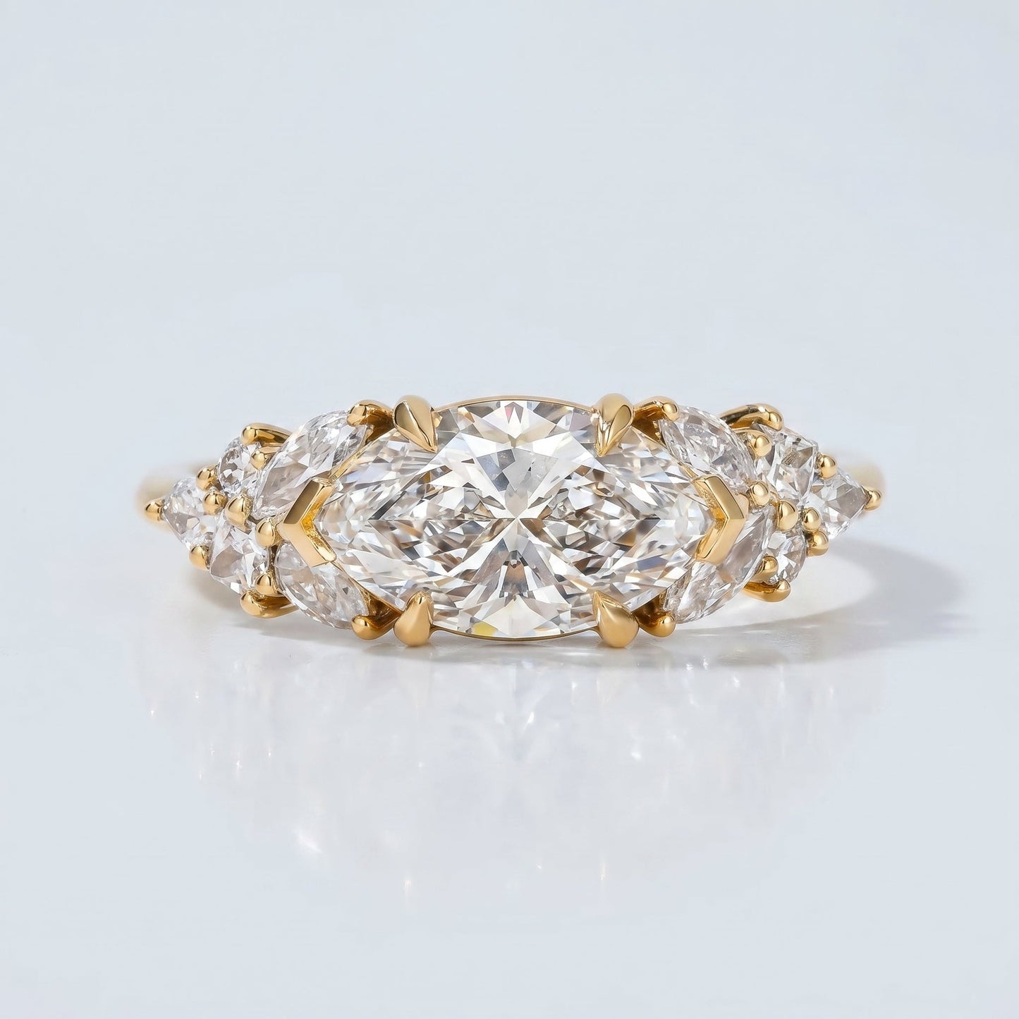 Marquise Swirl Solitaire Engagement Ring – 1 CT Lab Grown Diamond