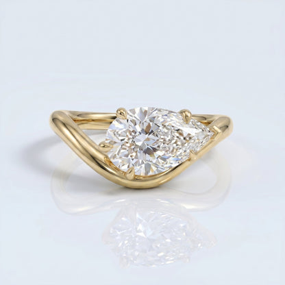 Marquise Swirl Solitaire Engagement Ring – 1 CT Lab Grown Diamond