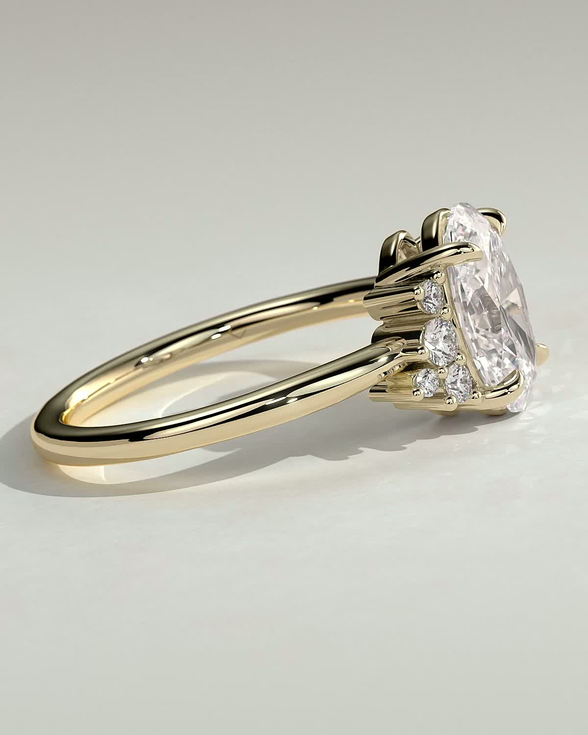 Round Halo, Pave & Split Shank Engagement Ring – 1.93 CT Lab Grown Diamond