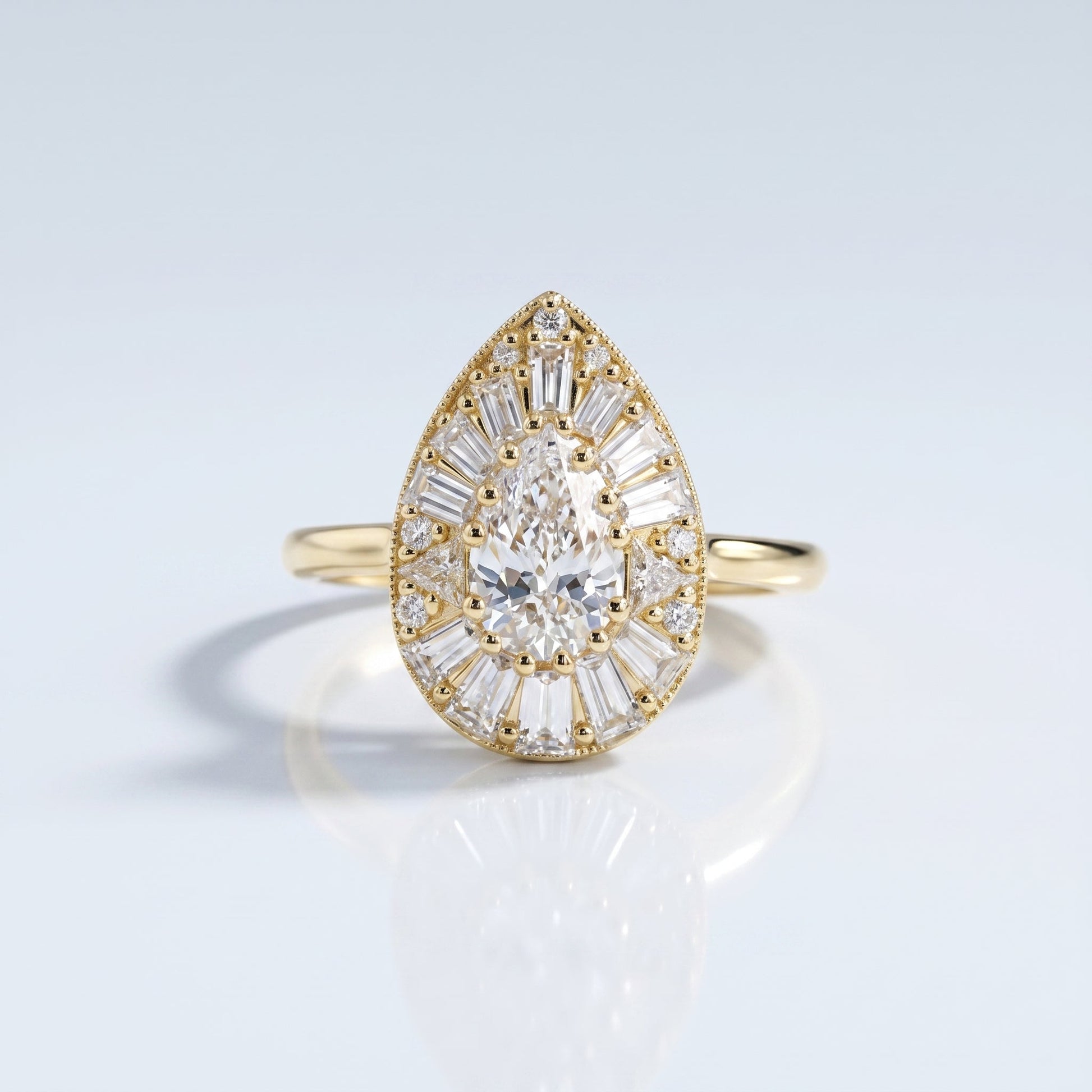 Marquise Swirl Solitaire Engagement Ring – 1 CT Lab Grown Diamond