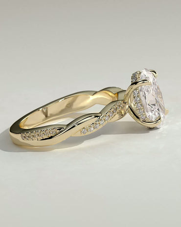 Round Halo, Pave & Split Shank Engagement Ring – 1.93 CT Lab Grown Diamond
