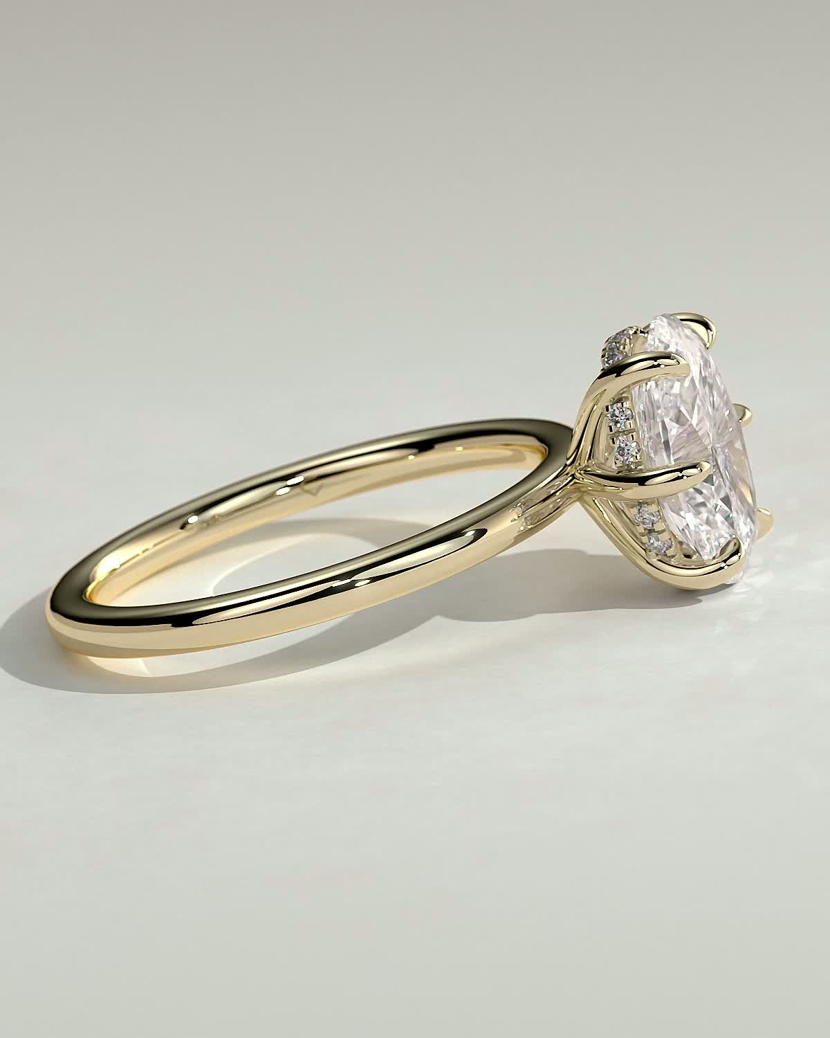 Round Halo, Pave & Split Shank Engagement Ring – 1.93 CT Lab Grown Diamond