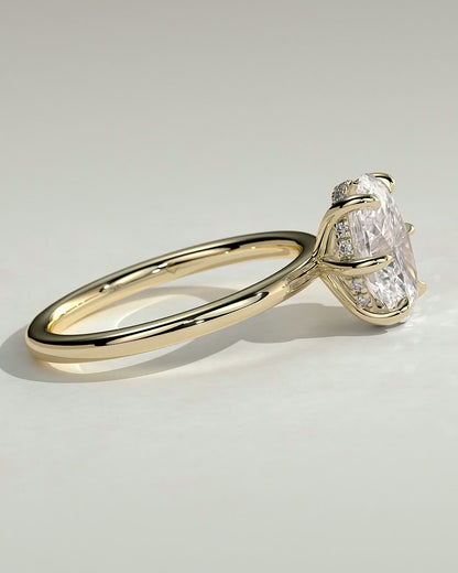 Round Halo, Pave & Split Shank Engagement Ring – 1.93 CT Lab Grown Diamond
