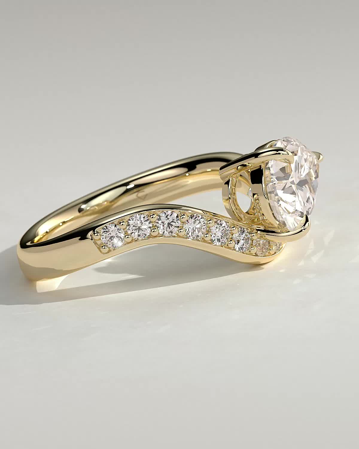 Round Halo, Pave & Split Shank Engagement Ring – 1.93 CT Lab Grown Diamond