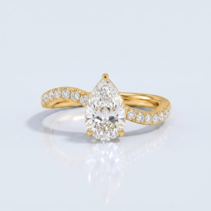 Marquise Swirl Solitaire Engagement Ring – 1 CT Lab Grown Diamond
