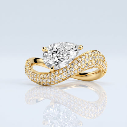Marquise Swirl Solitaire Engagement Ring – 1 CT Lab Grown Diamond