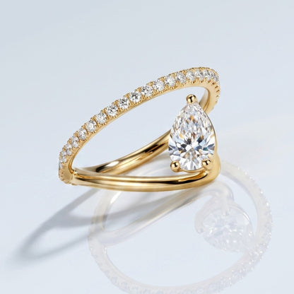 Marquise Swirl Solitaire Engagement Ring – 1 CT Lab Grown Diamond