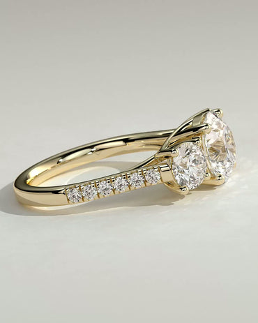 Round Halo, Pave & Split Shank Engagement Ring – 1.93 CT Lab Grown Diamond