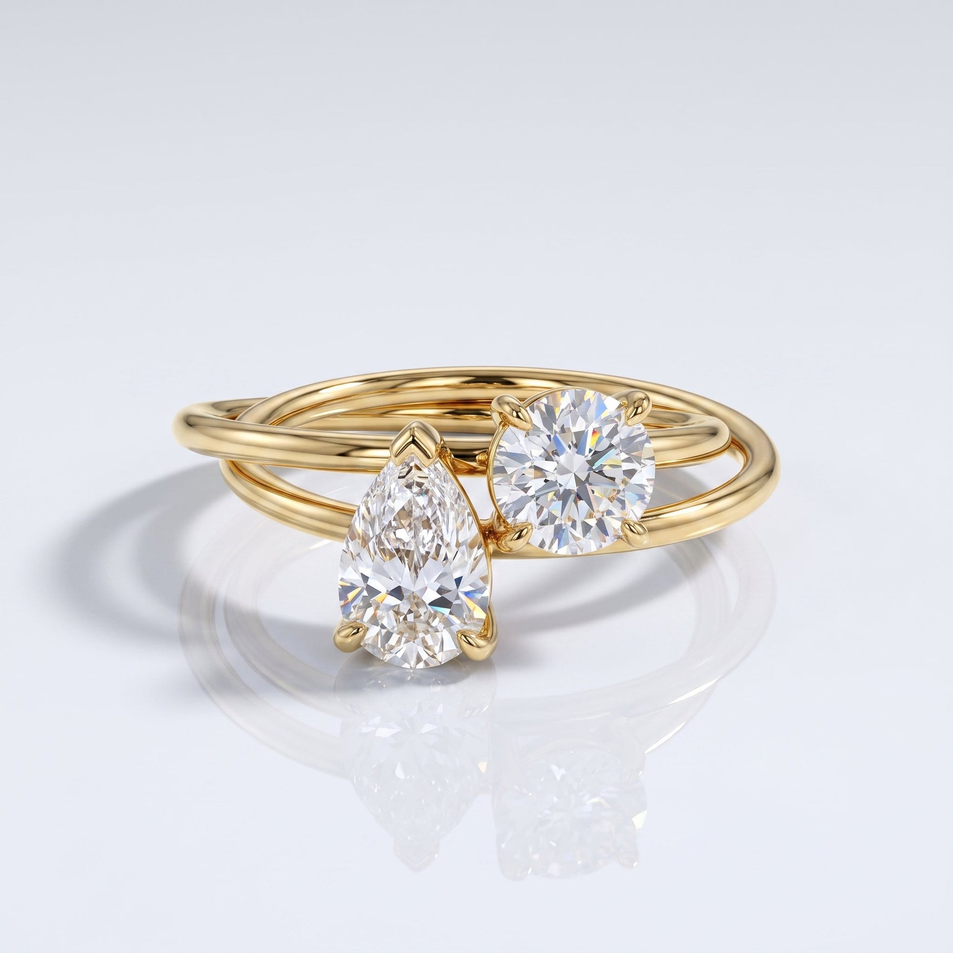 Marquise Swirl Solitaire Engagement Ring – 1 CT Lab Grown Diamond
