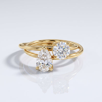 Marquise Swirl Solitaire Engagement Ring – 1 CT Lab Grown Diamond