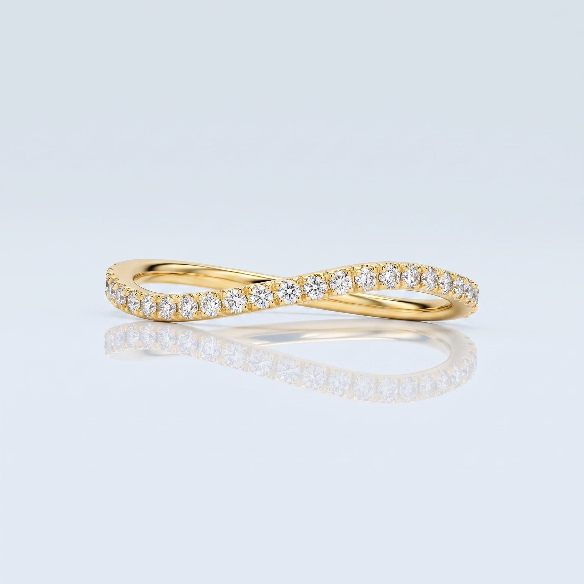 0.2 TCW Round Diamond Half Eternity DEF/VVS Lab Grown Wedding Band