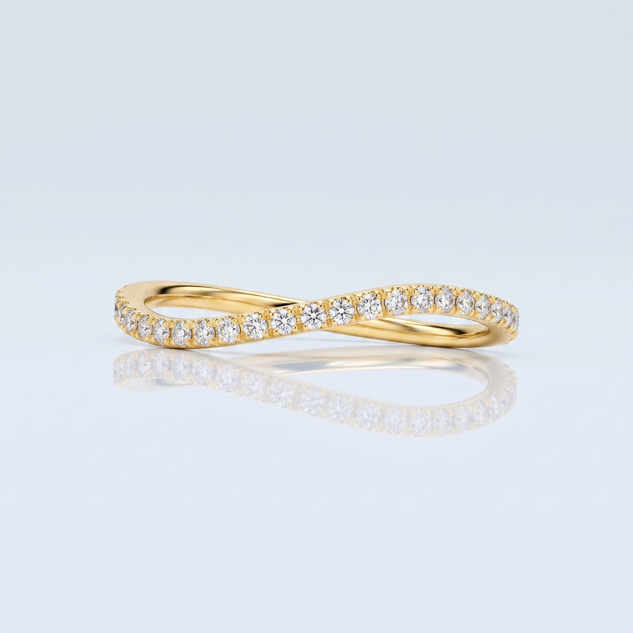 0.2 TCW Round Diamond Half Eternity DEF/VVS Lab Grown Wedding Band