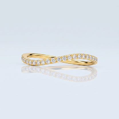 0.2 TCW Round Diamond Half Eternity DEF/VVS Lab Grown Wedding Band