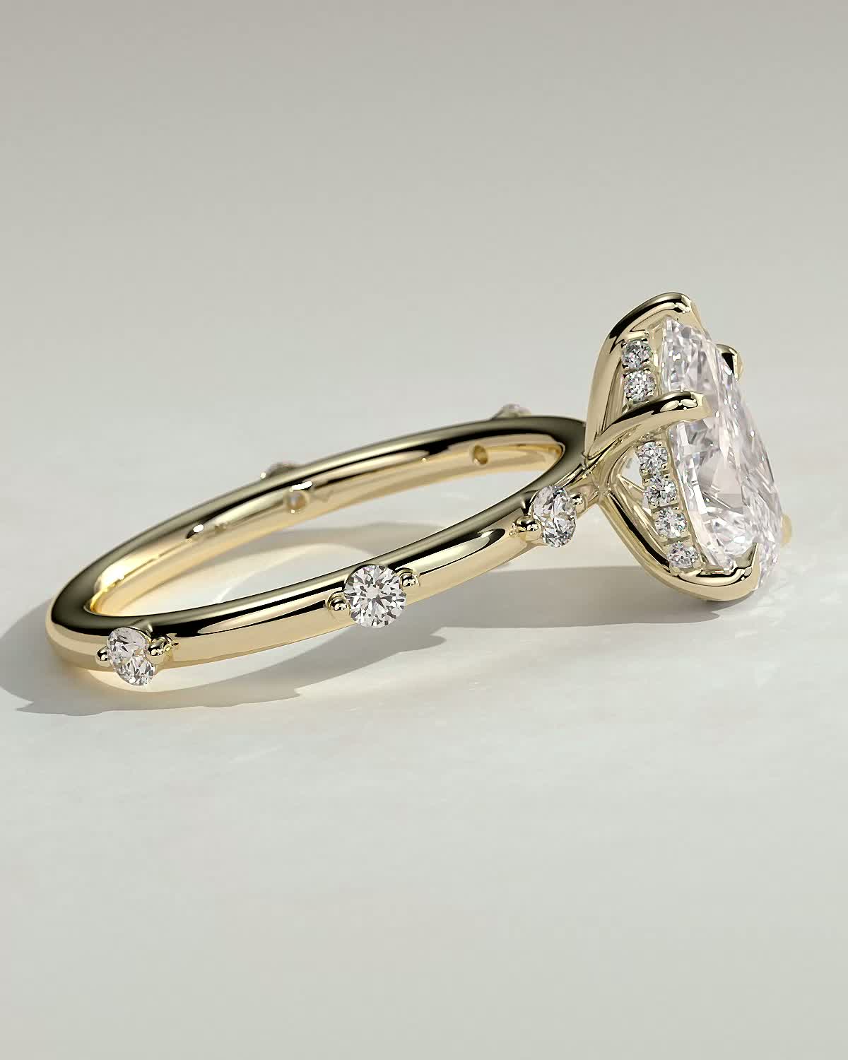 Round Halo, Pave & Split Shank Engagement Ring – 1.93 CT Lab Grown Diamond
