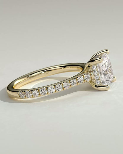 Round Halo, Pave & Split Shank Engagement Ring – 1.93 CT Lab Grown Diamond