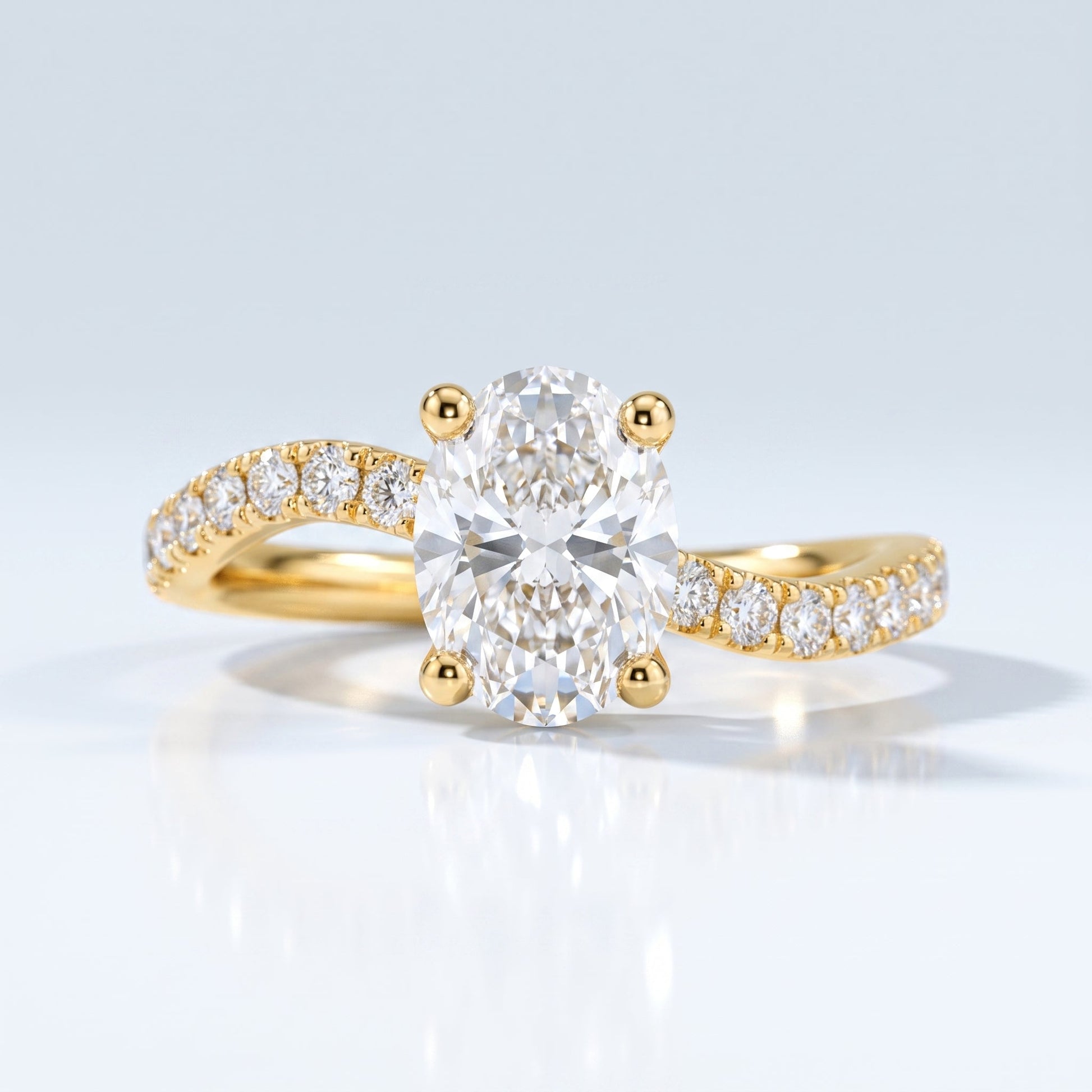 Marquise Swirl Solitaire Engagement Ring – 1 CT Lab Grown Diamond