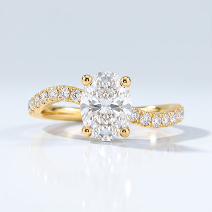 Marquise Swirl Solitaire Engagement Ring – 1 CT Lab Grown Diamond
