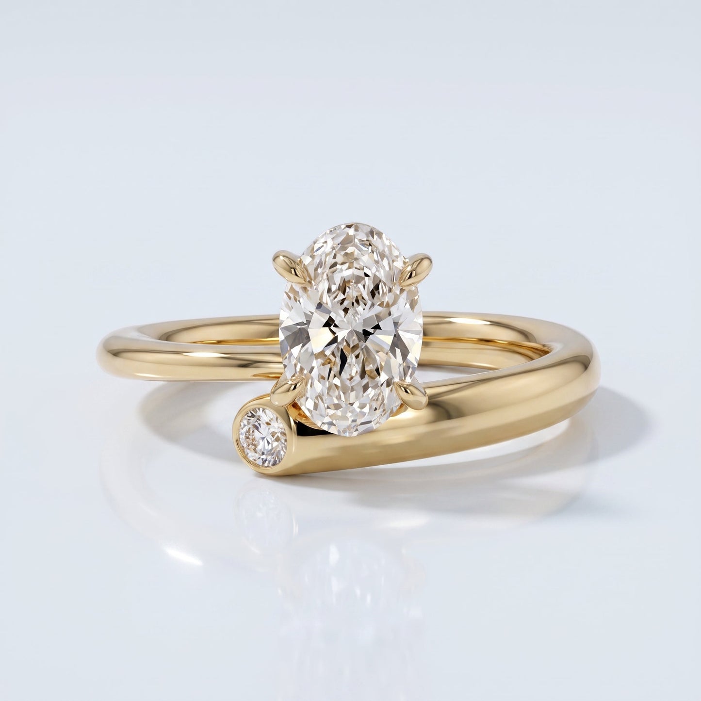 Marquise Swirl Solitaire Engagement Ring – 1 CT Lab Grown Diamond
