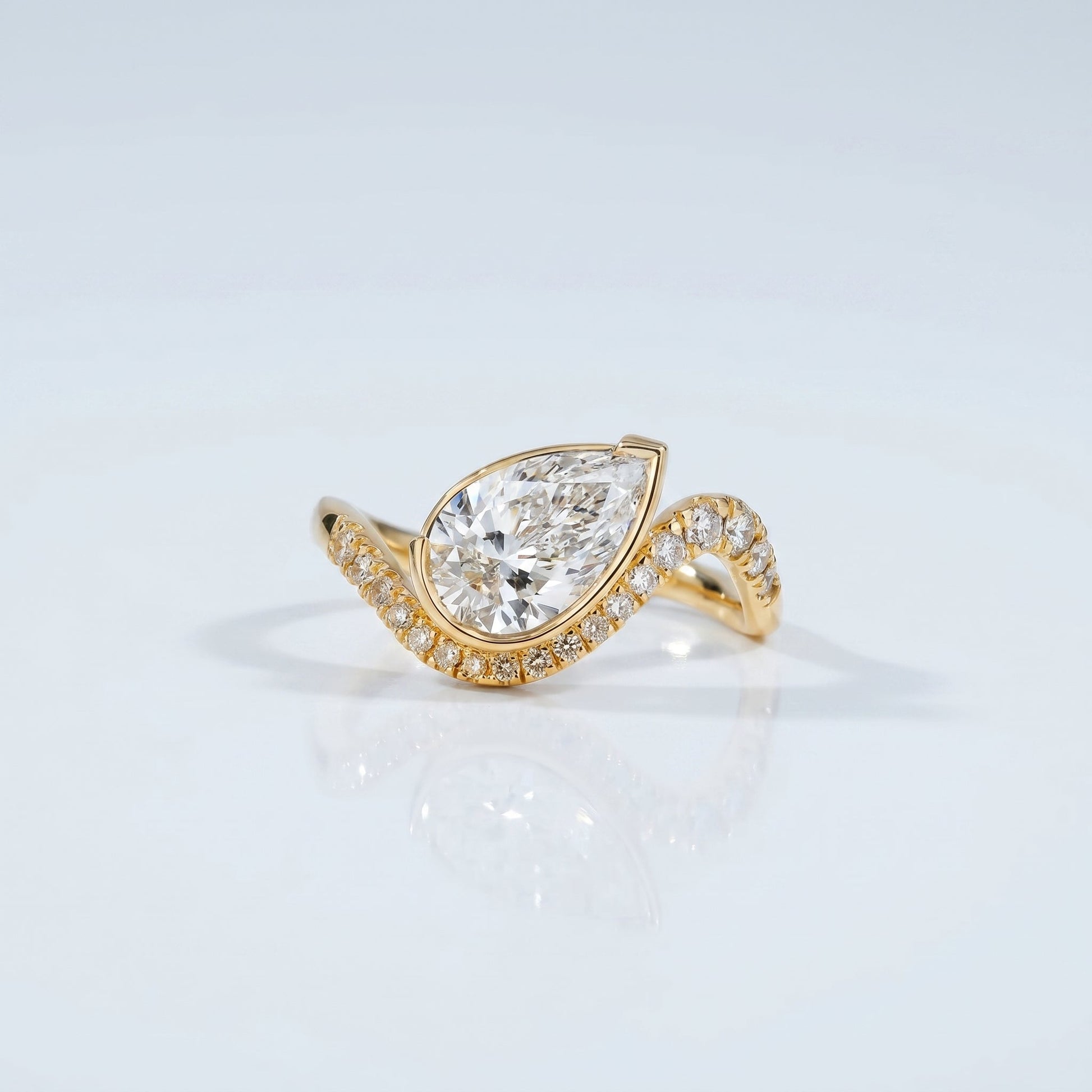 Marquise Swirl Solitaire Engagement Ring – 1 CT Lab Grown Diamond