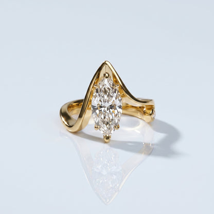 Marquise Swirl Solitaire Engagement Ring – 1 CT Lab Grown Diamond