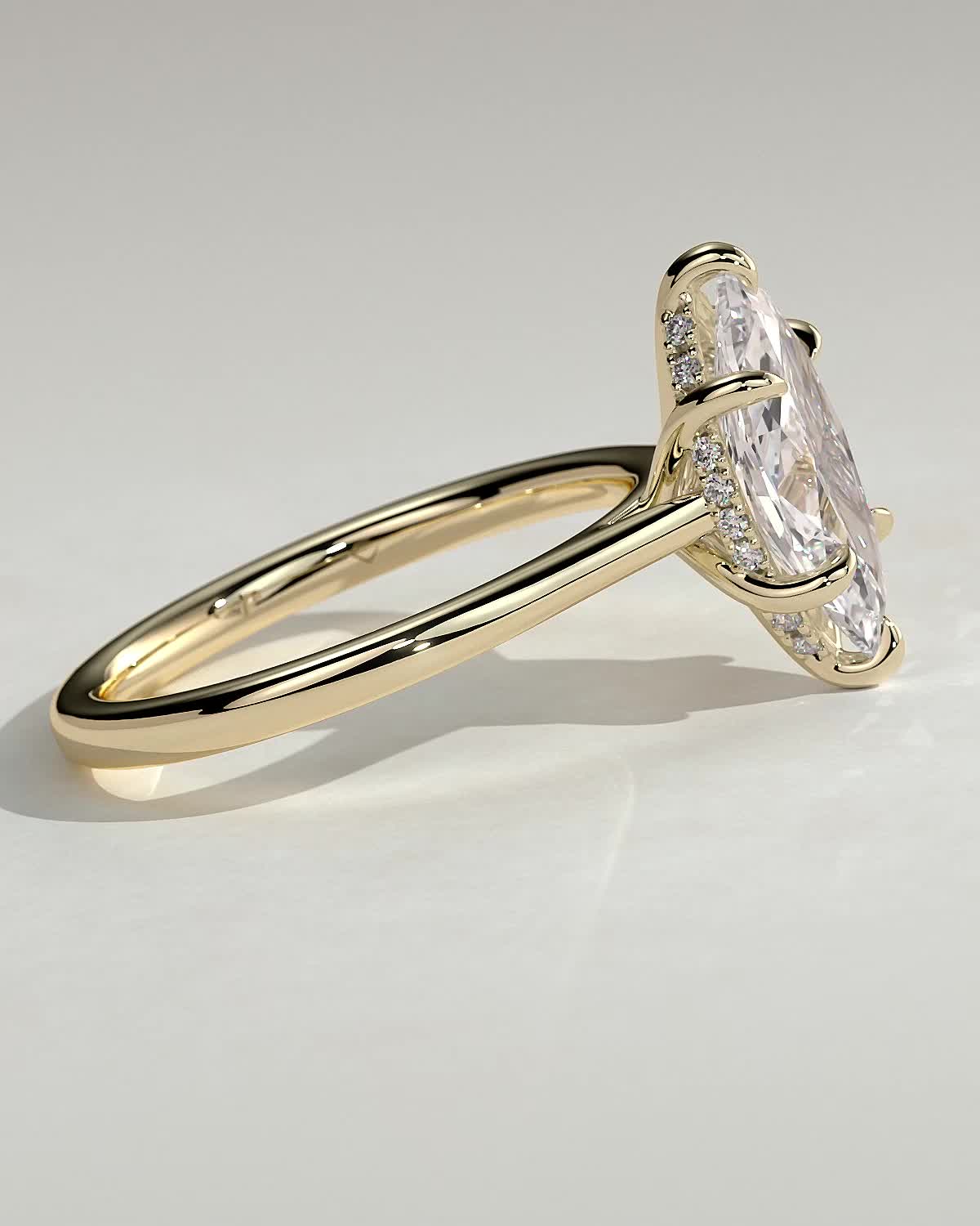 Round Halo, Pave & Split Shank Engagement Ring – 1.93 CT Lab Grown Diamond
