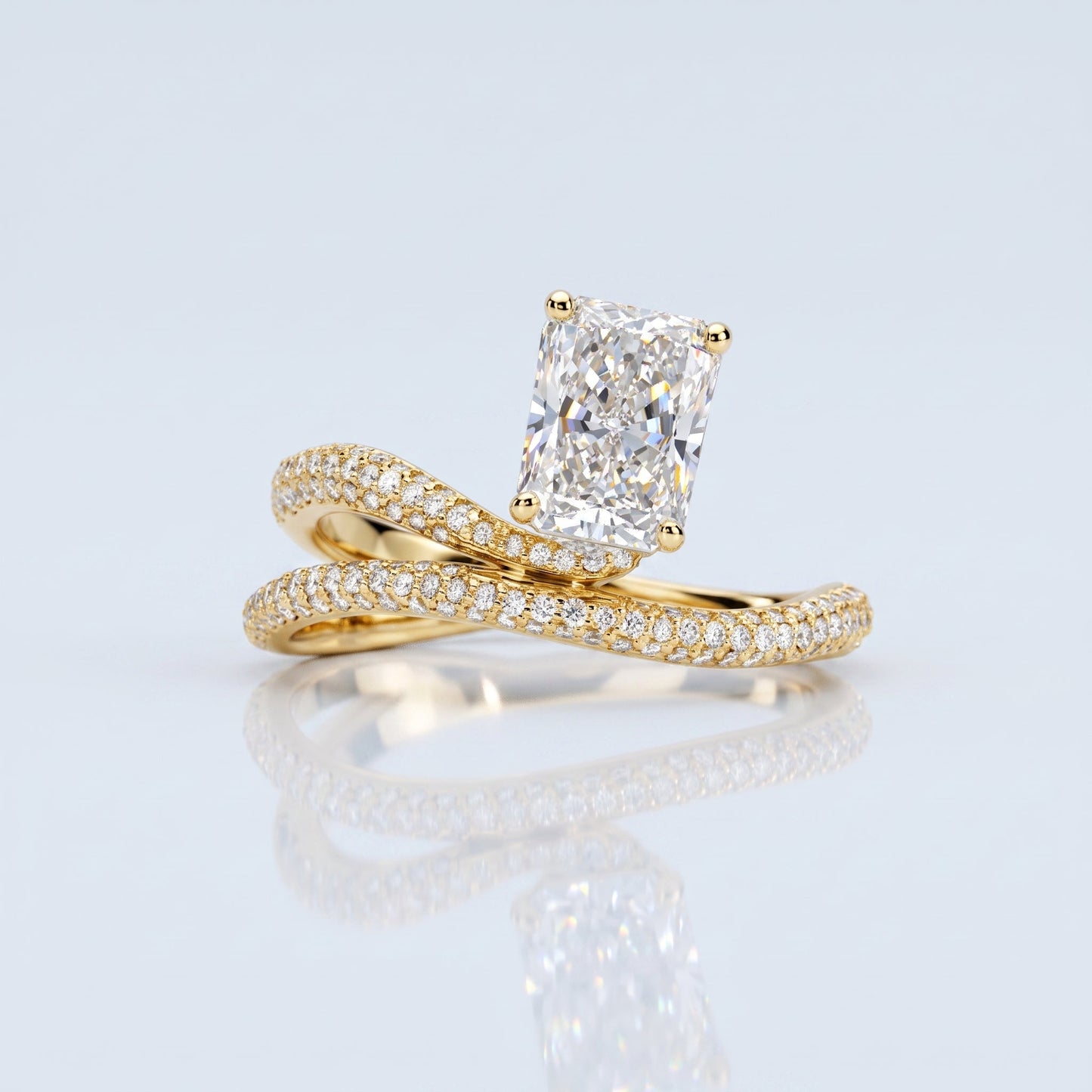 Marquise Swirl Solitaire Engagement Ring – 1 CT Lab Grown Diamond