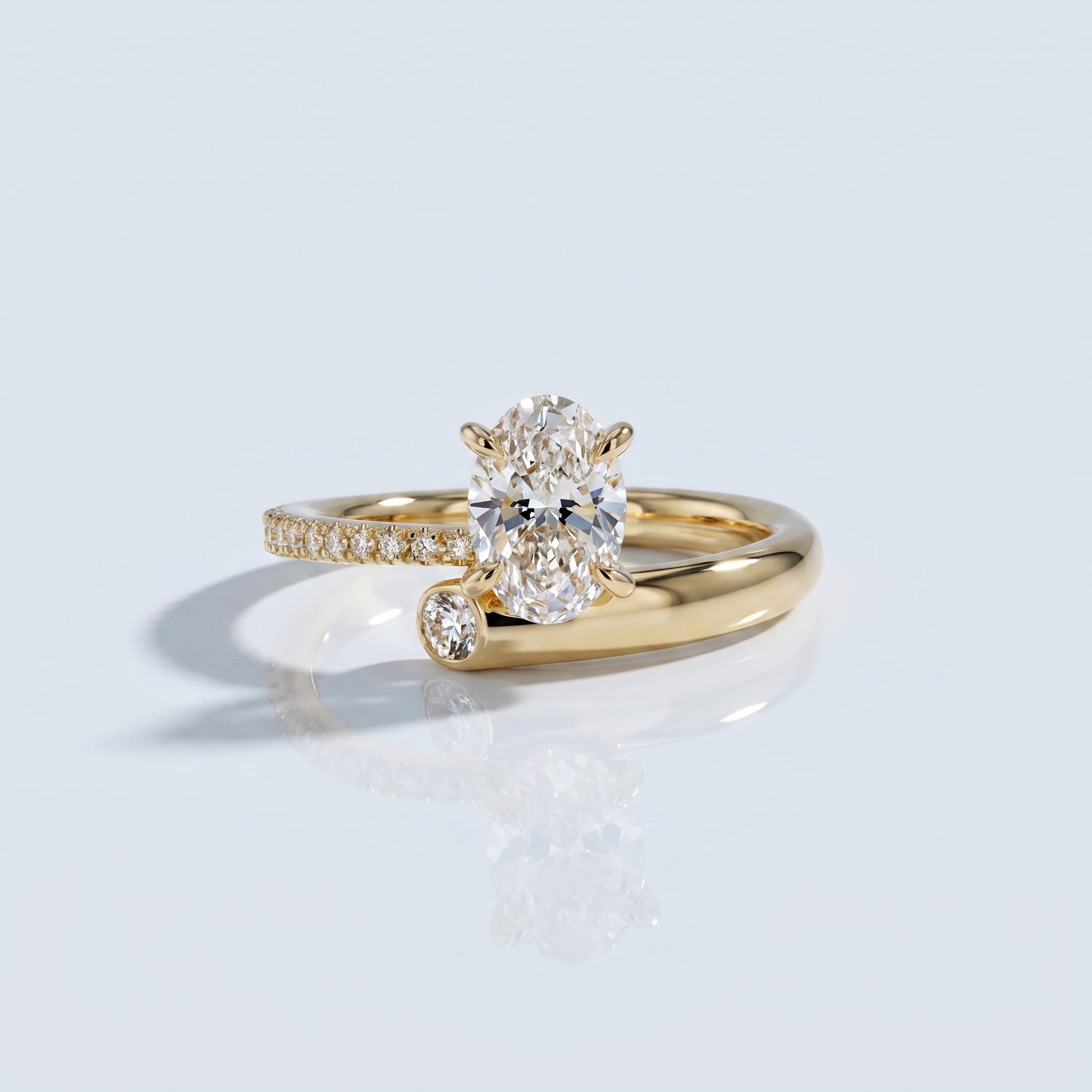 Marquise Swirl Solitaire Engagement Ring – 1 CT Lab Grown Diamond