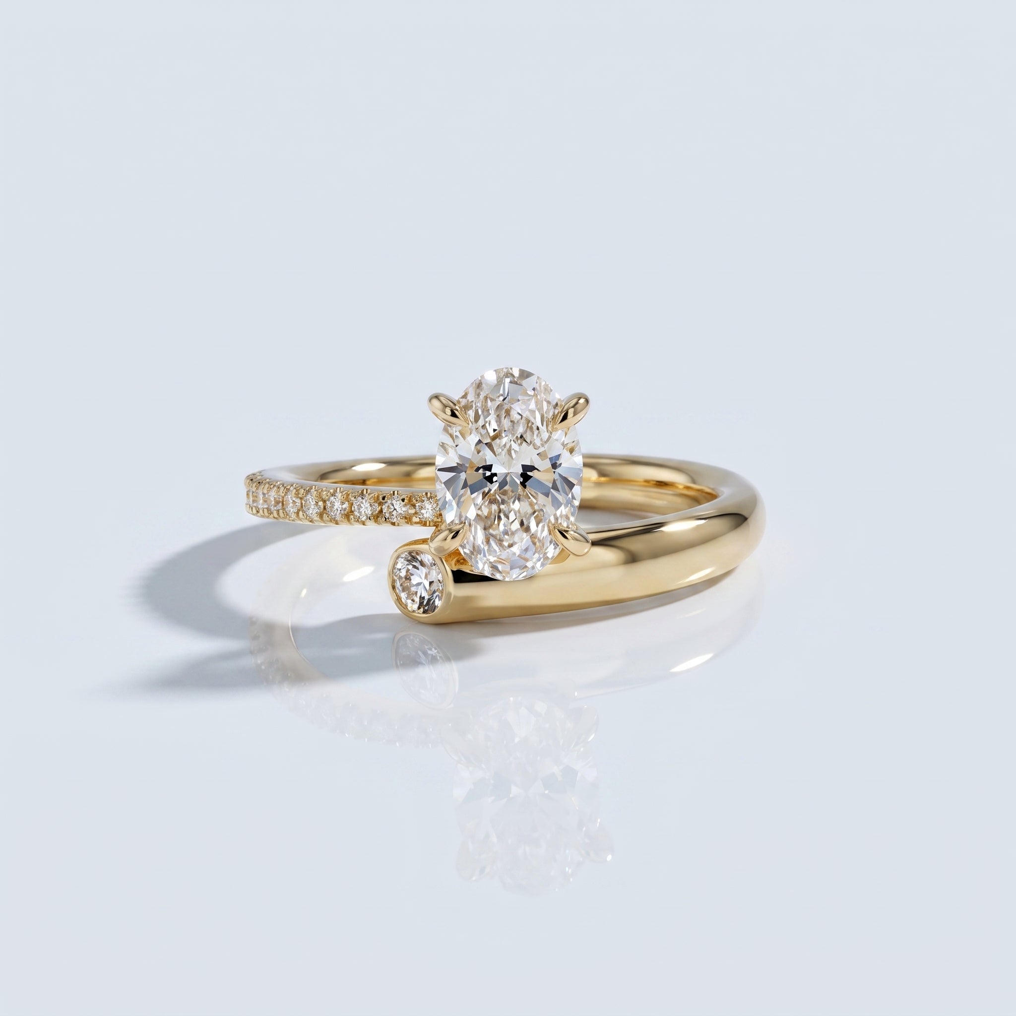 Marquise Swirl Solitaire Engagement Ring – 1 CT Lab Grown Diamond