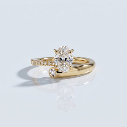 Marquise Swirl Solitaire Engagement Ring – 1 CT Lab Grown Diamond