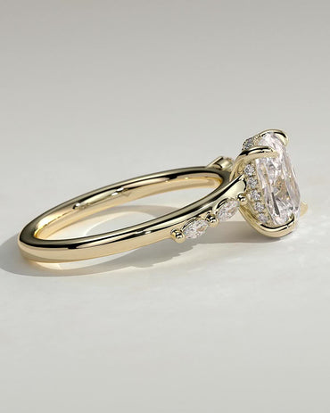 Round Halo, Pave & Split Shank Engagement Ring – 1.93 CT Lab Grown Diamond
