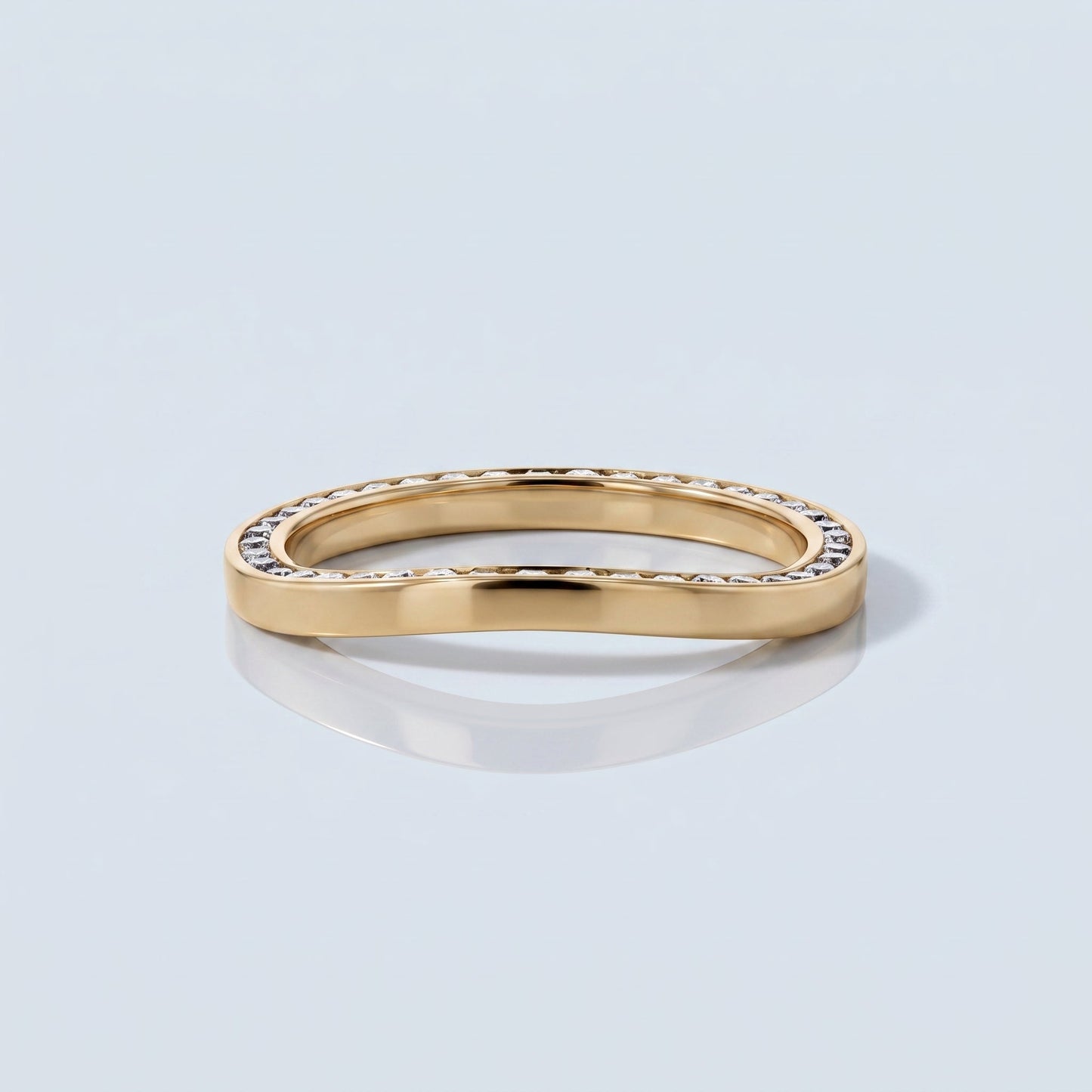 0.2 TCW Round Diamond Half Eternity DEF/VVS Lab Grown Wedding Band