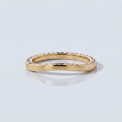 0.2 TCW Round Diamond Half Eternity DEF/VVS Lab Grown Wedding Band