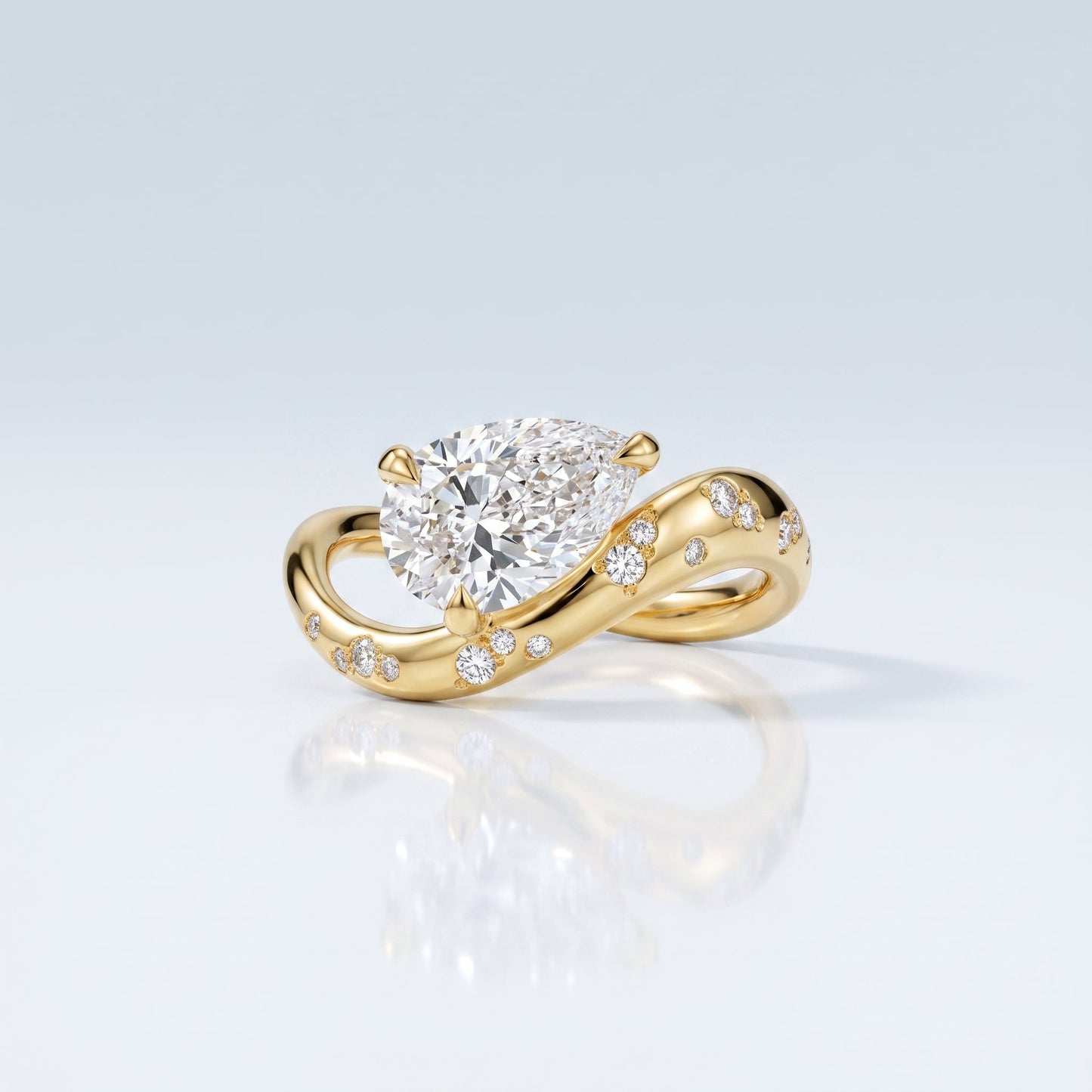 Marquise Swirl Solitaire Engagement Ring – 1 CT Lab Grown Diamond