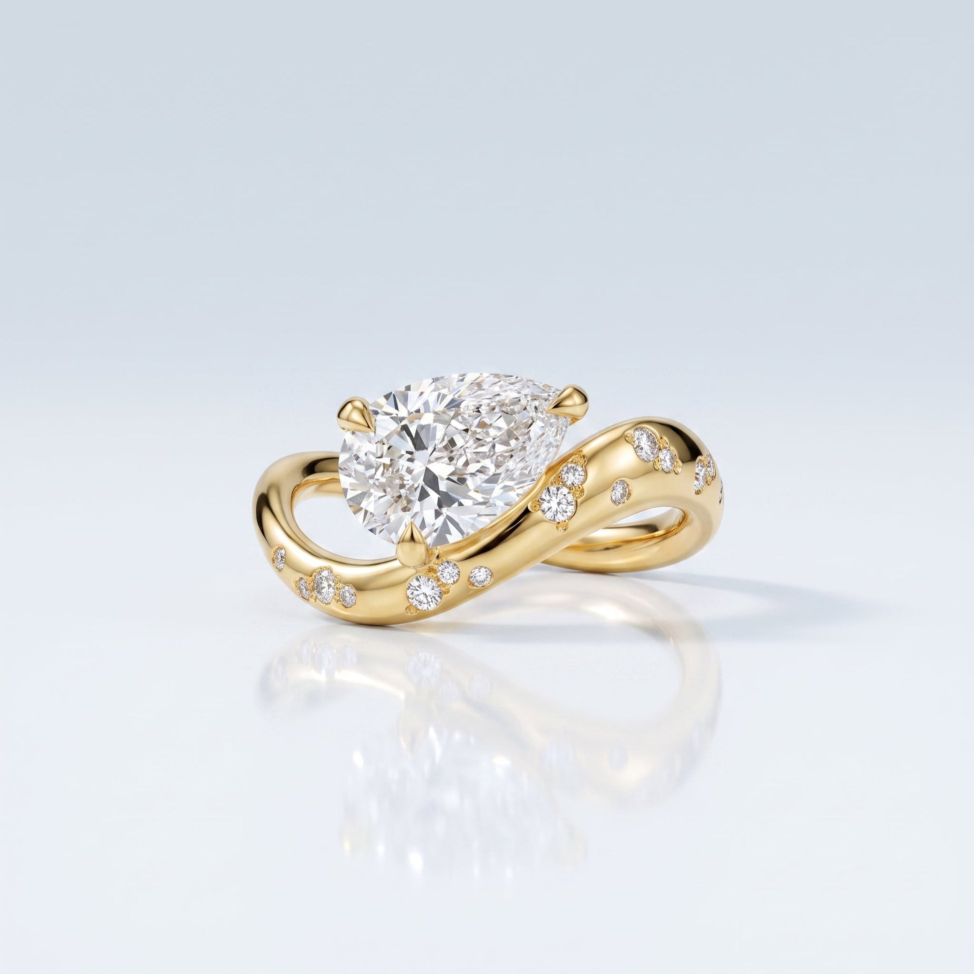 Marquise Swirl Solitaire Engagement Ring – 1 CT Lab Grown Diamond