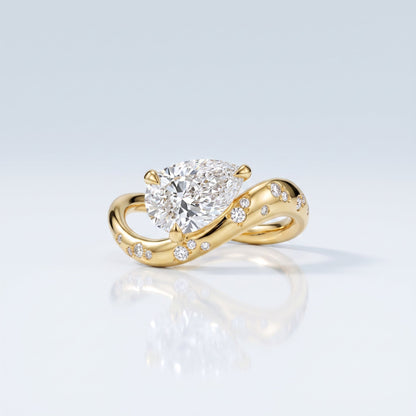 Marquise Swirl Solitaire Engagement Ring – 1 CT Lab Grown Diamond