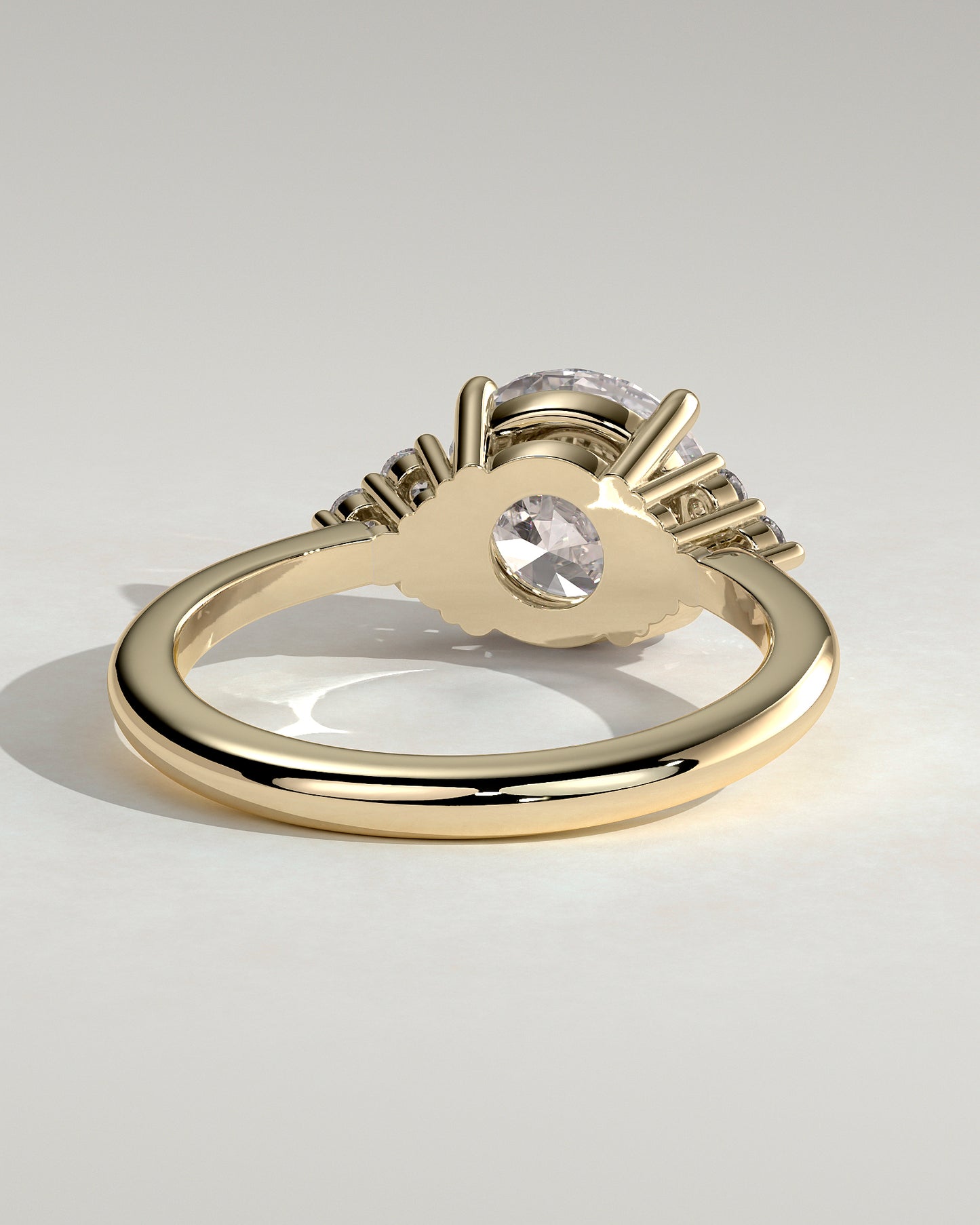 2 CT Round Cut Cluster Style Lab Grown Diamond Engagement Ring