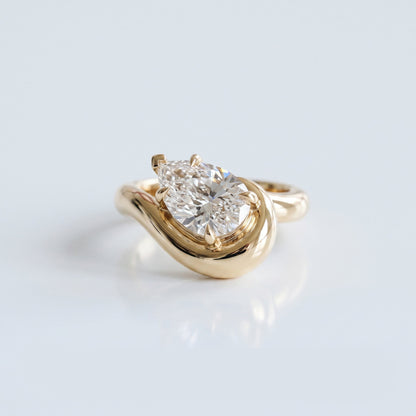 Marquise Swirl Solitaire Engagement Ring – 1 CT Lab Grown Diamond