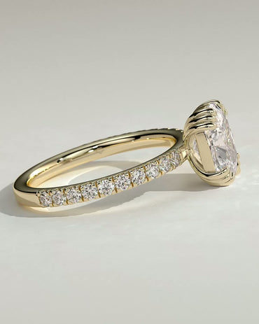 Round Halo, Pave & Split Shank Engagement Ring – 1.93 CT Lab Grown Diamond