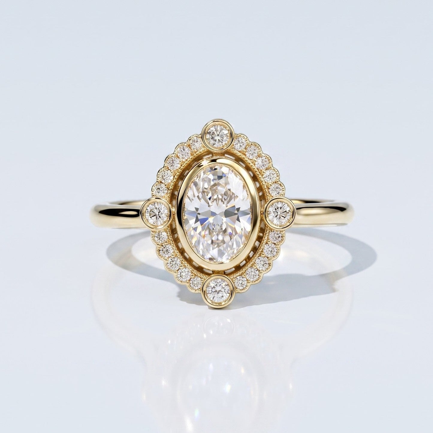 Marquise Swirl Solitaire Engagement Ring – 1 CT Lab Grown Diamond