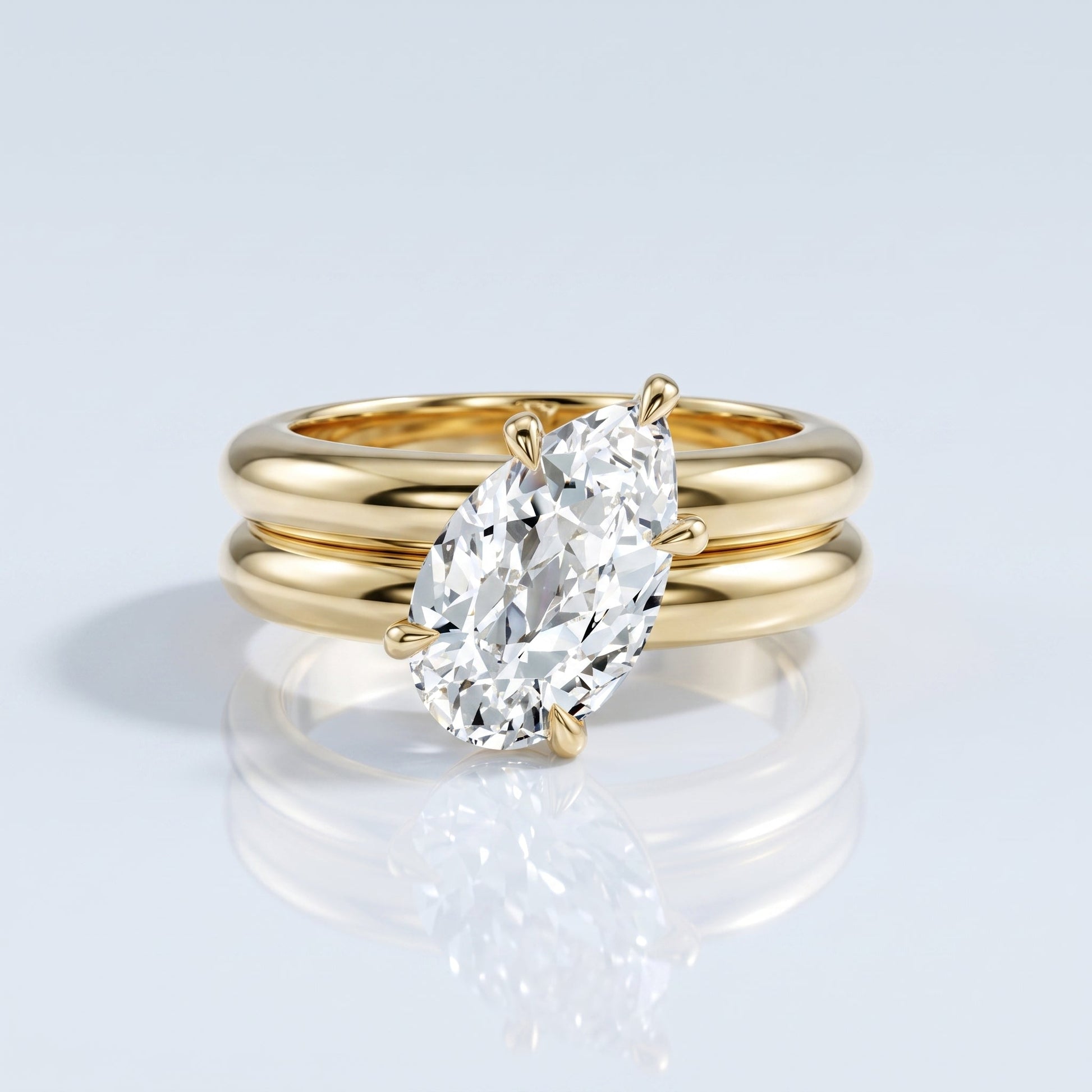 Marquise Swirl Solitaire Engagement Ring – 1 CT Lab Grown Diamond