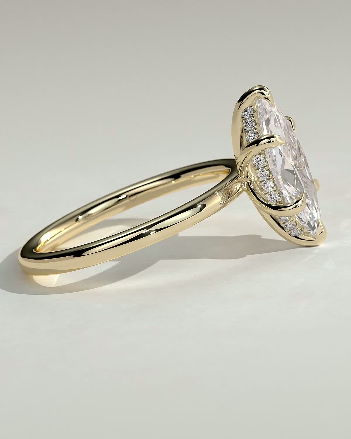 Round Halo, Pave & Split Shank Engagement Ring – 1.93 CT Lab Grown Diamond