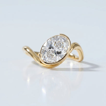 Marquise Swirl Solitaire Engagement Ring – 1 CT Lab Grown Diamond
