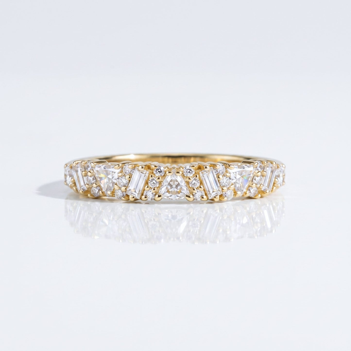 0.2 TCW Round Diamond Half Eternity DEF/VVS Lab Grown Wedding Band